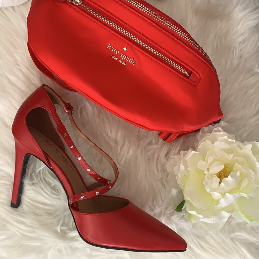 Christian Siriano studded red heels